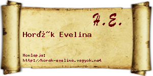 Horák Evelina névjegykártya